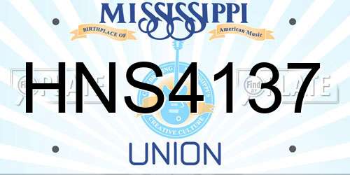 HNS4137 Mississippi License Plate