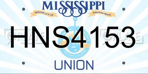 HNS4153 Mississippi License Plate