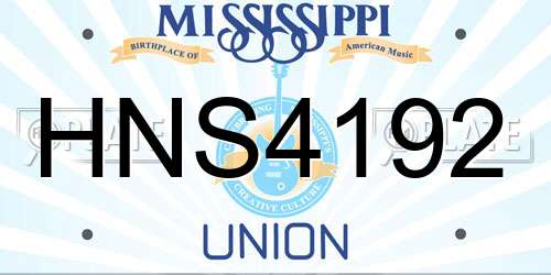 HNS4192 Mississippi License Plate