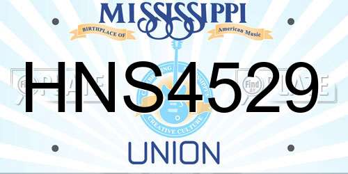 HNS4529 Mississippi License Plate