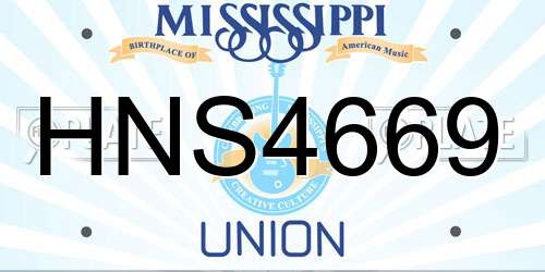 HNS4669 Mississippi License Plate