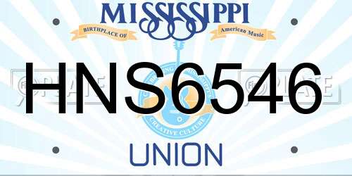 HNS6546 Mississippi License Plate