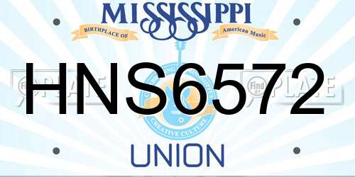 HNS6572 Mississippi License Plate