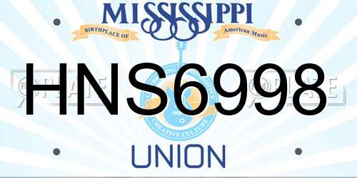 HNS6998 Mississippi License Plate