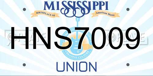 HNS7009 Mississippi License Plate