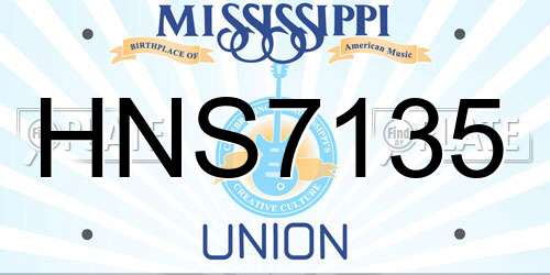HNS7135 Mississippi License Plate