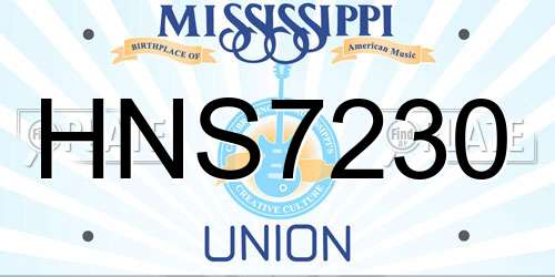 HNS7230 Mississippi License Plate