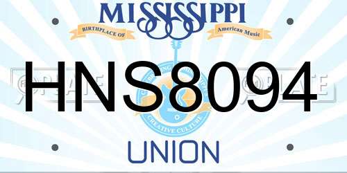 HNS8094 Mississippi License Plate