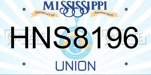 HNS8196 Mississippi License Plate