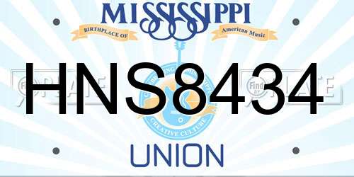 HNS8434 Mississippi License Plate