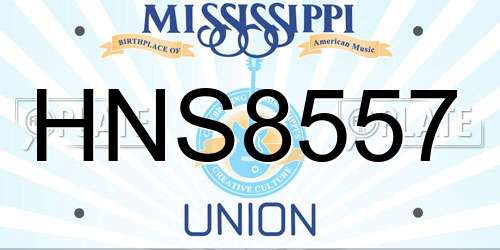 HNS8557 Mississippi License Plate