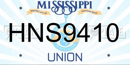 HNS9410 Mississippi License Plate