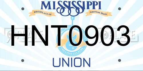 HNT0903 Mississippi License Plate