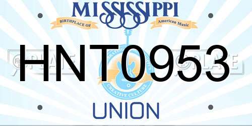 HNT0953 Mississippi License Plate