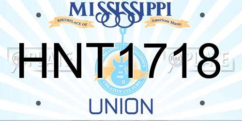 HNT1718 Mississippi License Plate