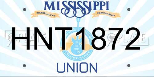 HNT1872 Mississippi License Plate