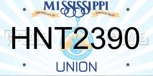 HNT2390 Mississippi License Plate