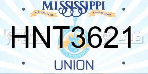 HNT3621 Mississippi License Plate