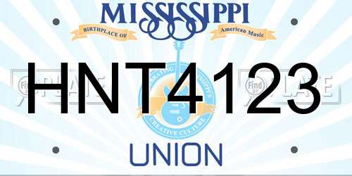 HNT4123 Mississippi License Plate