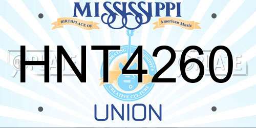 HNT4260 Mississippi License Plate