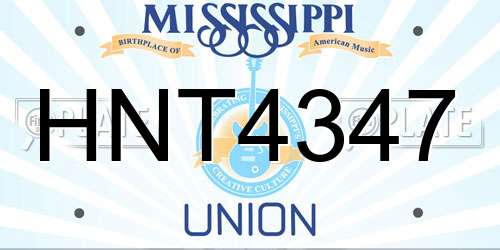 HNT4347 Mississippi License Plate