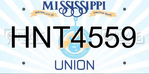 HNT4559 Mississippi License Plate