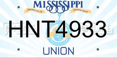 HNT4933 Mississippi License Plate