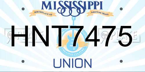 HNT7475 Mississippi License Plate