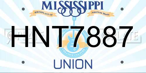 HNT7887 Mississippi License Plate