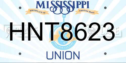 HNT8623 Mississippi License Plate