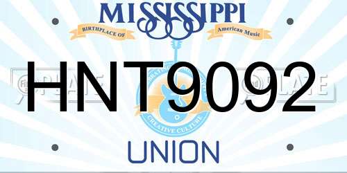 HNT9092 Mississippi License Plate