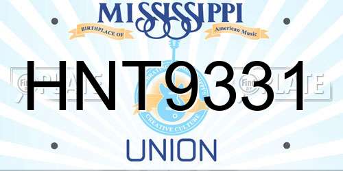 HNT9331 Mississippi License Plate