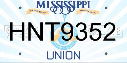 HNT9352 Mississippi License Plate