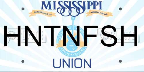 HNTNFSH Mississippi License Plate