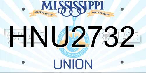 HNU2732 Mississippi License Plate