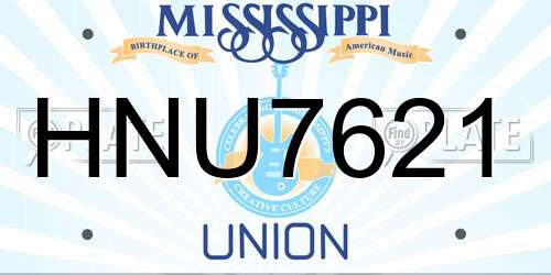 HNU7621 Mississippi License Plate