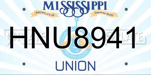 HNU8941 Mississippi License Plate