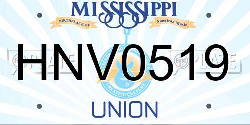 HNV0519 Mississippi License Plate