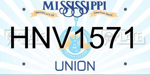 HNV1571 Mississippi License Plate