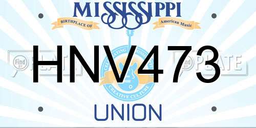 HNV473 Mississippi License Plate