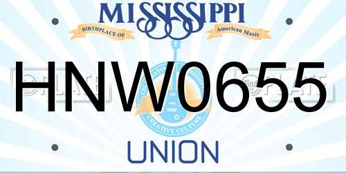 HNW0655 Mississippi License Plate
