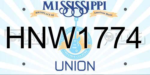 HNW1774 Mississippi License Plate