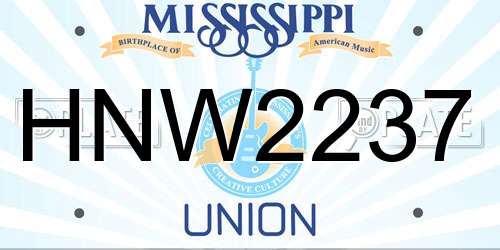 HNW2237 Mississippi License Plate