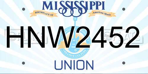 HNW2452 Mississippi License Plate