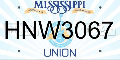 HNW3067 Mississippi License Plate