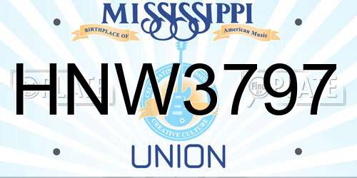 HNW3797 Mississippi License Plate