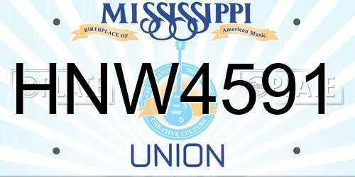 HNW4591 Mississippi License Plate