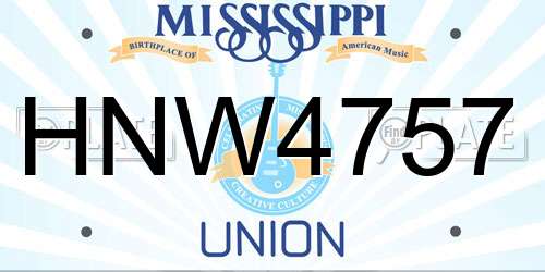 HNW4757 Mississippi License Plate