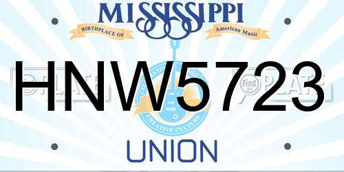HNW5723 Mississippi License Plate