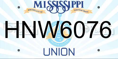 HNW6076 Mississippi License Plate